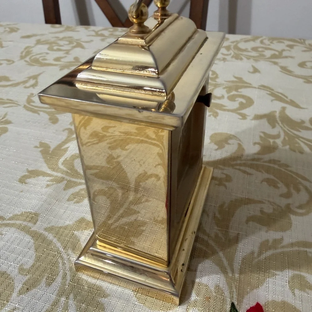 Howard Miller Golden Tone Mantel Alarm Clock Brass